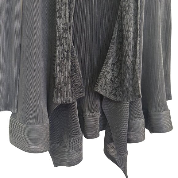 Armani Collezioni Womens Black Lace Stretch Fine Pleats Lapel Collar Cardigan S - Picture 4 of 7